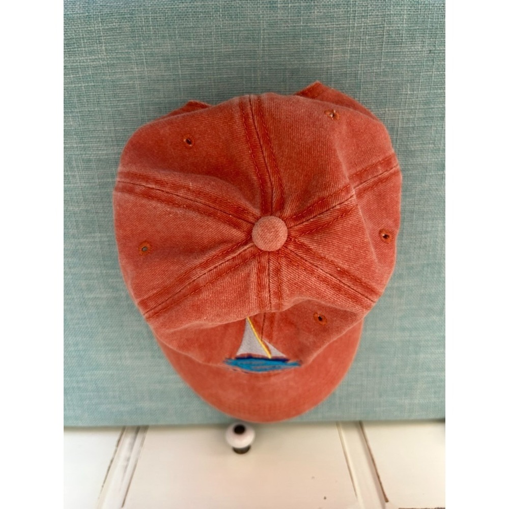 Life In Paradise KEY WEST Cap Dad Hat Washed Burnt Orange Sailboat Strapback - Picture 7 of 10